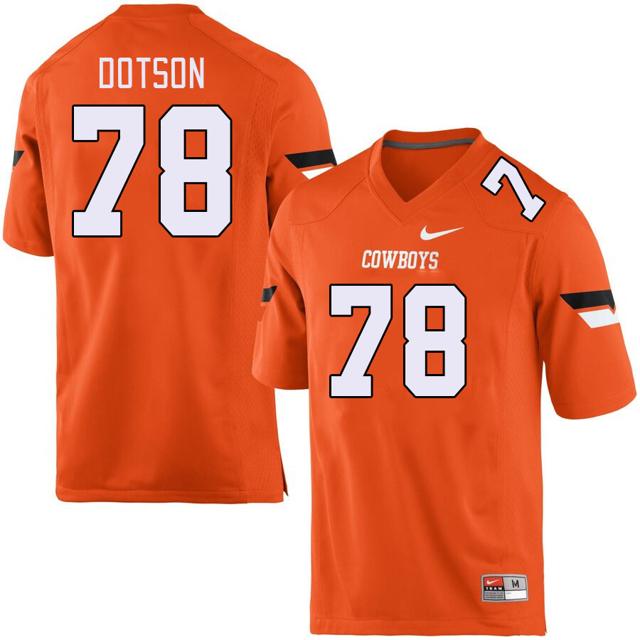 Men #78 Davis Dotson Oklahoma State Cowboys College Football Jerseys Stitched-Orange - Click Image to Close